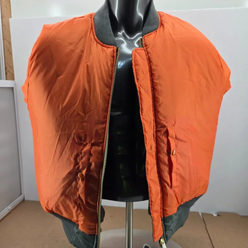 Rothco Jacket Mens Size L Green MA 1 Flight Bomber Reversible Nylon NEW